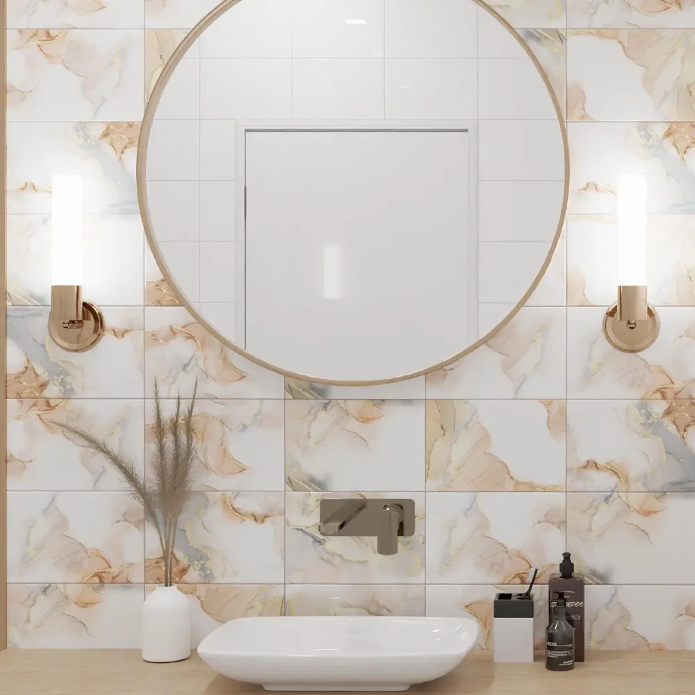 Плитка настенная Axima Малави 20x30 см 1.44 м² глянцевая цвет темный с орнаментом STLM-2173002