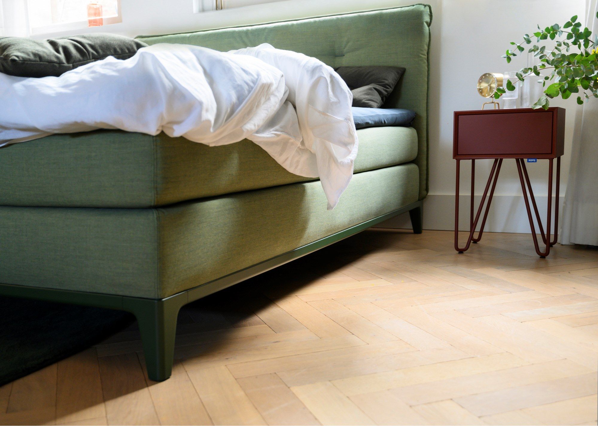 Деревянная и металлическая прикроватная тумбочка с ящиком Auping PIXEL ARCH-00114683 - Вид №4