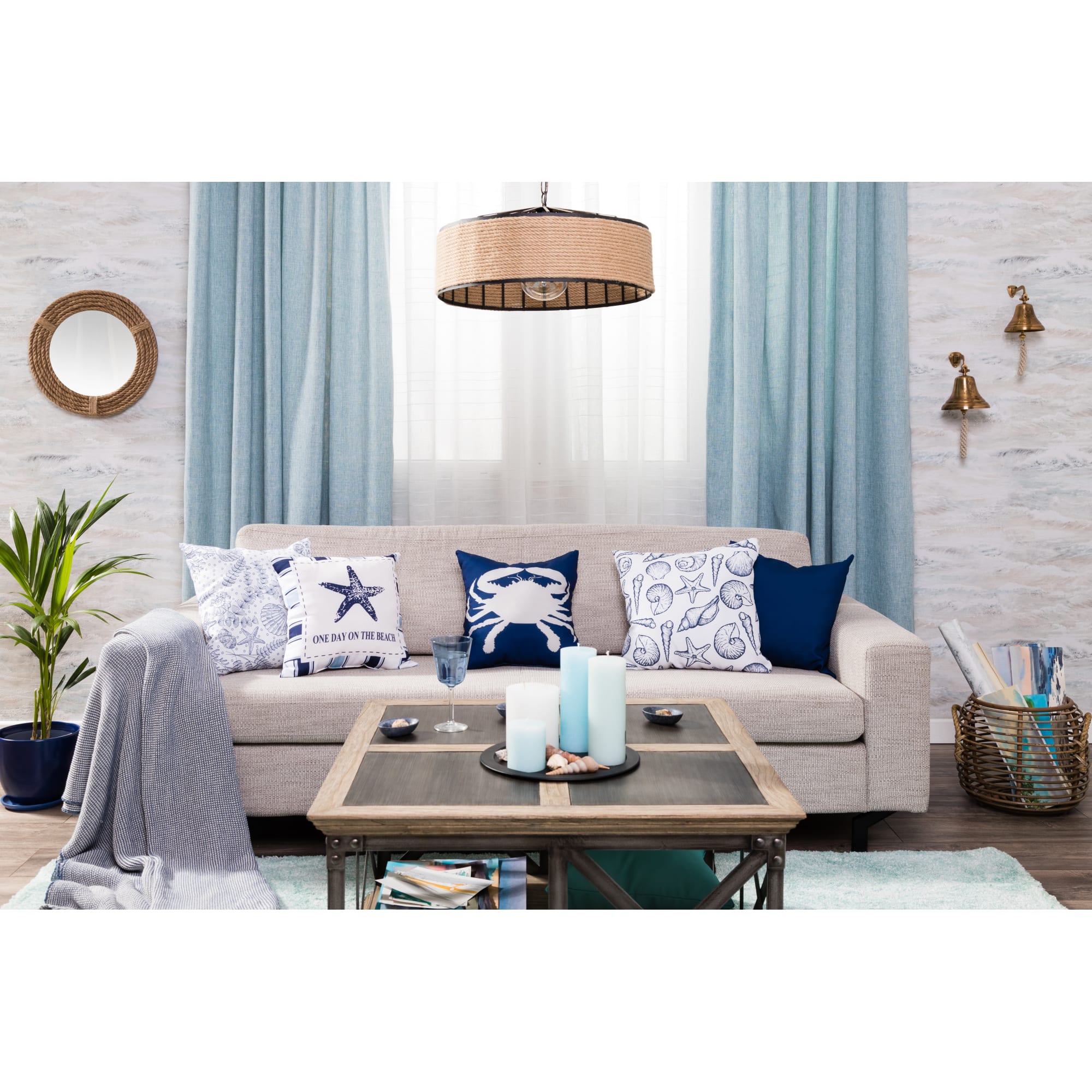 82018428 Свеча-столбик «Рустик», 7х19 см, цвет голубой Santreyd  - Вид №3