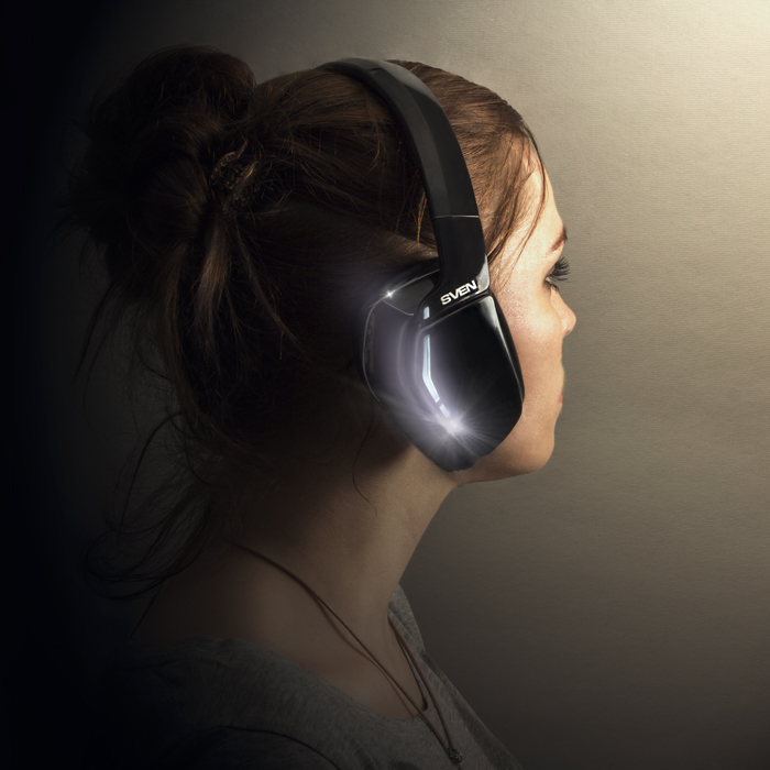 SV-015008 Беспроводные стереонаушники с микрофоном ap-b550mv, черный (bluetooth) Sven Santreyd  - Вид №4