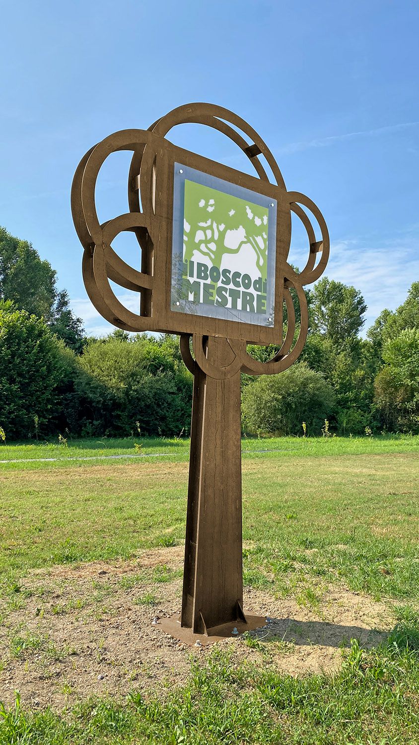 Corten™стальной двухсторонний самонесущий тотем Remor вывески парков ARCH-00040563 - Вид №3