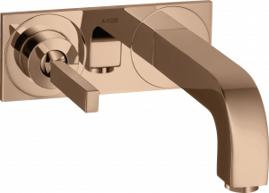 39112300 Смеситель для раковины, однорычажный, скрытого монтажа, настенный, со стержневой ручкой, изливом 160 мм и тарелкой AXOR CITTERIO