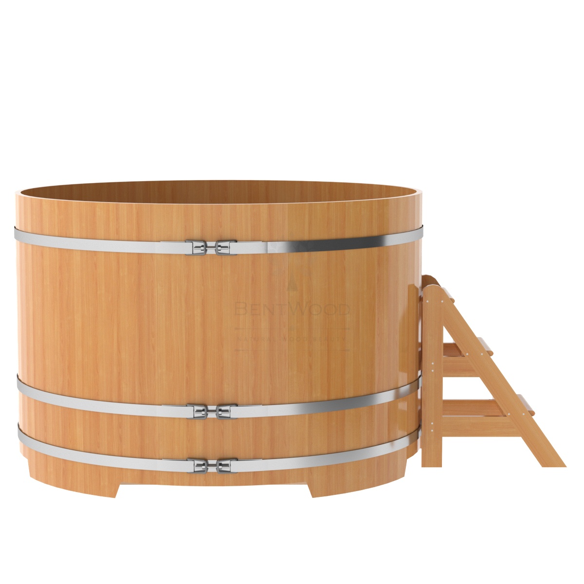 1216 Купель круглая из лиственницы d=1,80х1,2 натуральная премиум Alyarus  - Вид №2