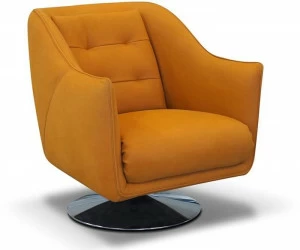 Rossini Sofas Поворотное кожаное кресло с подлокотниками