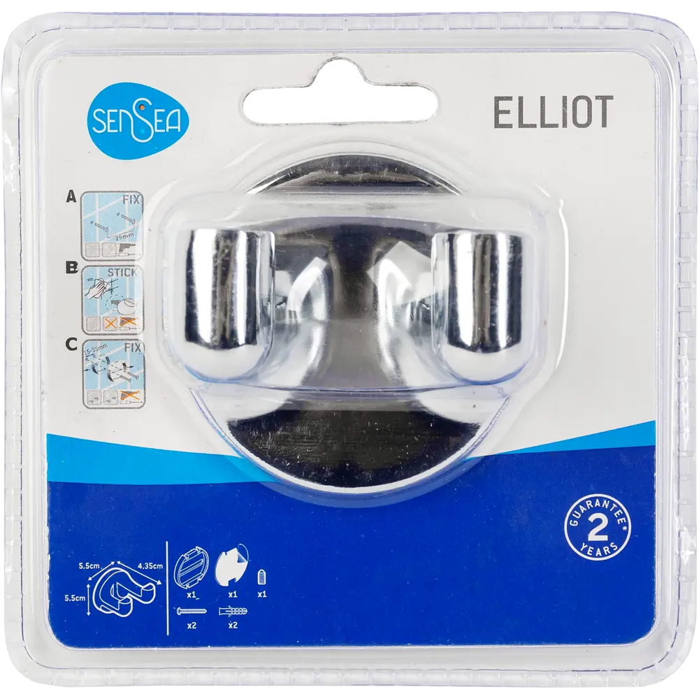 Крючок двухрожковый Sensea «Elliot» цвет хром 15405457 STLM-2086196  - Вид №3
