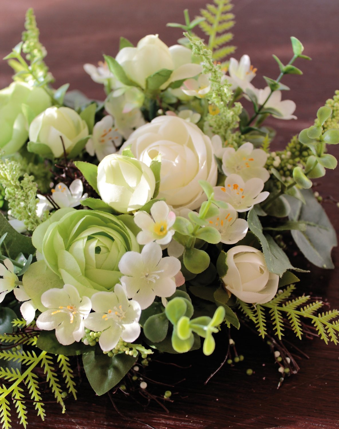 3161 778 a3 Искусственный венок 'Лютик-восковое растение', Ø 25 см, бежево-белый H-andreas  - Вид №2