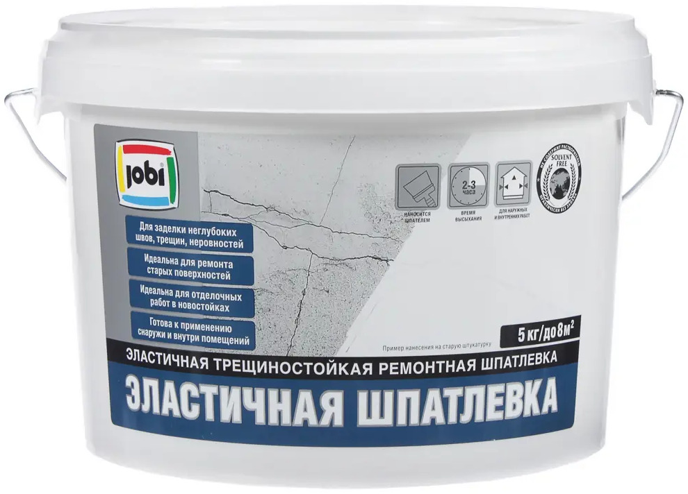 Эластичная шпатлевка Jobi для внутренних и наружных работ 5 кг 81950519