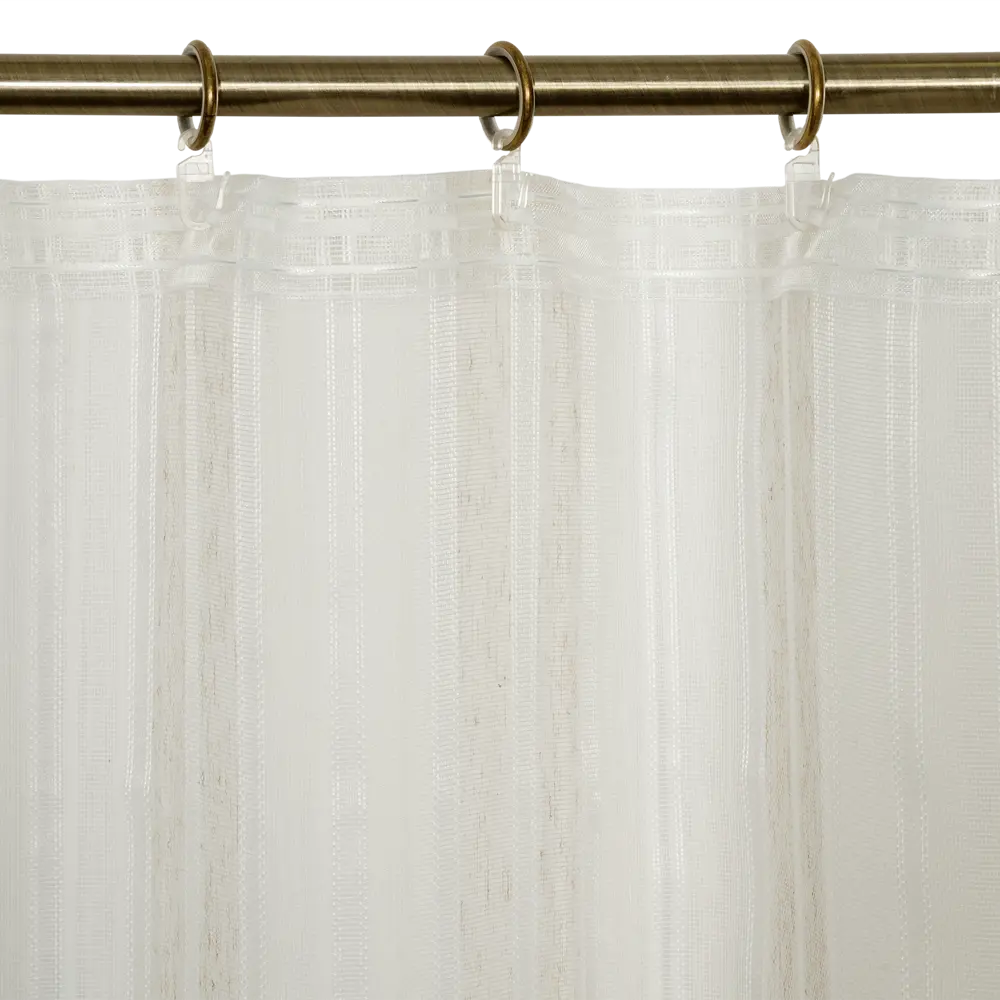 Тюль на ленте «Полоса» 250x280 см полиэстер полоски цвет бежевый GARDEN STLM-2094575 - Вид №5