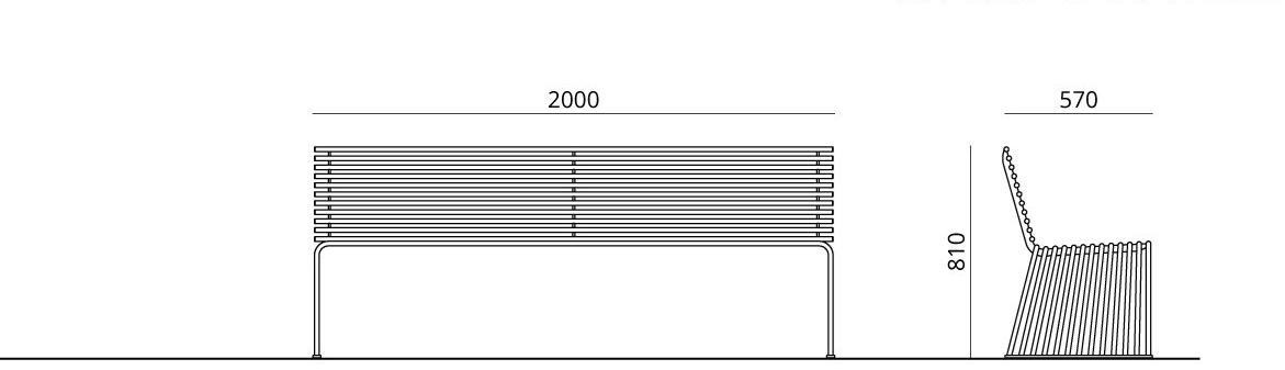 Urbantime Скамья из металла со спинкой Zeroquindici.015 sun-id-1427258 - Вид №6
