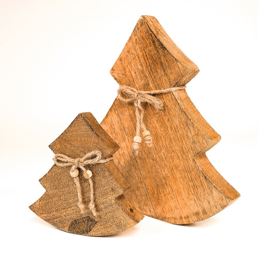 Украшение новогоднее "Ель деревянная" Wooden tree, 15х14х2,5 см ENJOYME  253082 Золото  - Вид №2