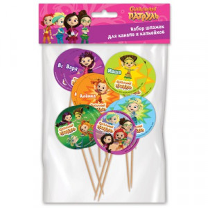 275849 Набор шпажек для канапе и капкейков 12 шт. "Сказочный патруль"