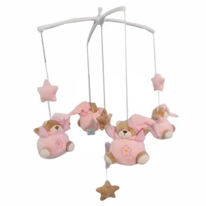 Мобиль на кроватку с музыкальным держателем "Мишки" розовый COMFORTBABY  351337 Розовый