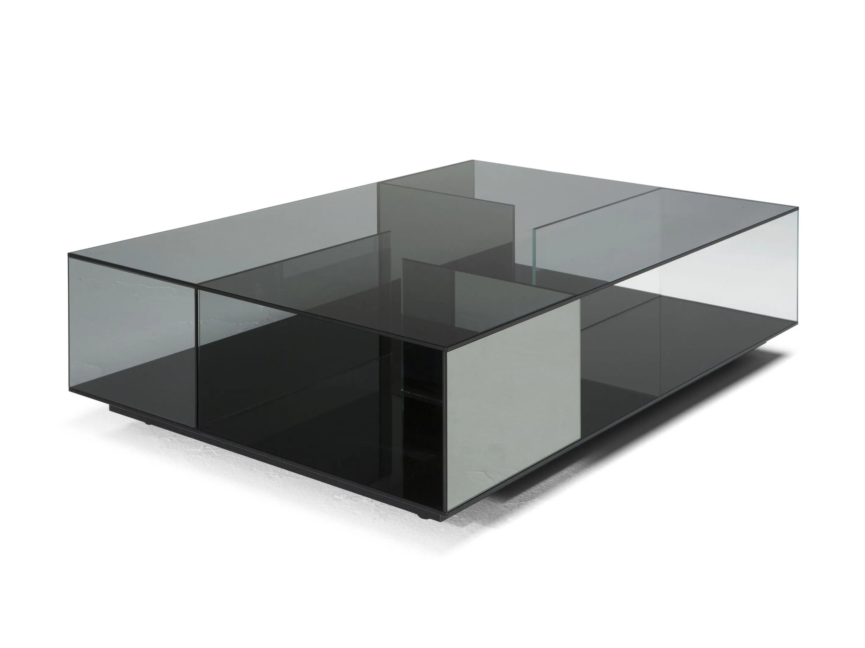 Стеклянный прямоугольный низкий журнальный столик с колесами Natuzzi Italia LABIRINTO ARCH-00124626 - Вид №2