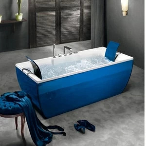 Ванна угловая с аэромассажем Kali Color Blue 180 см
