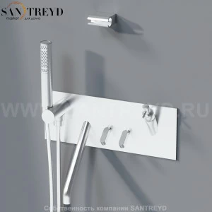 Agape SQUARE Смеситель с диспенсером для мыла для ванны хромированный матовый ARUB0933NCSP