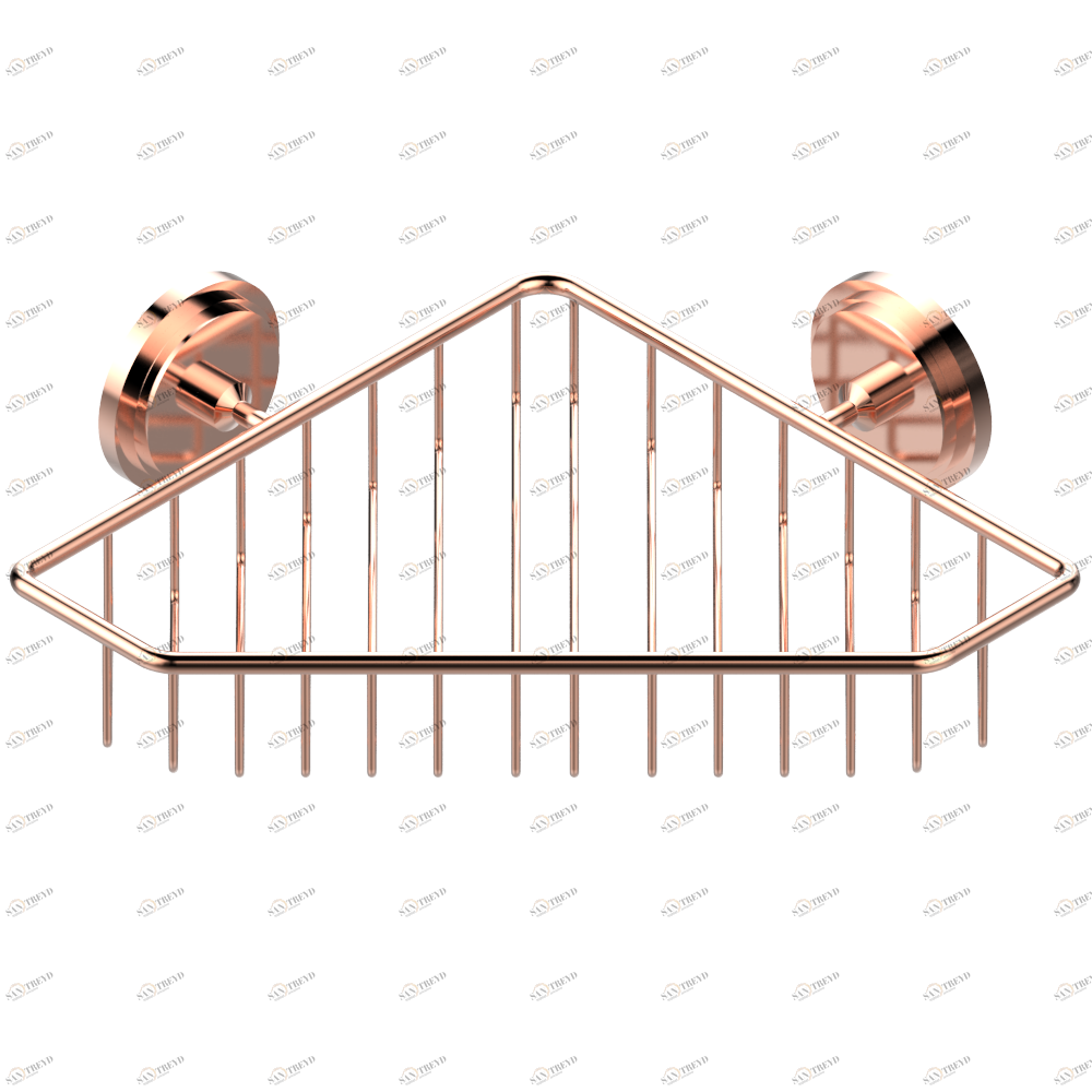G2L-3623 Мыльница-сетка большая угловая с фланцами 200 x 200 мм Thg-paris Faubourg - чёрный фарфор Розовое золото G2L-3623 CAT.F