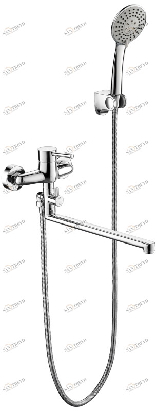 Смеситель для ванны длинный излив SLIM F6332366CP-01L-RUS bravat