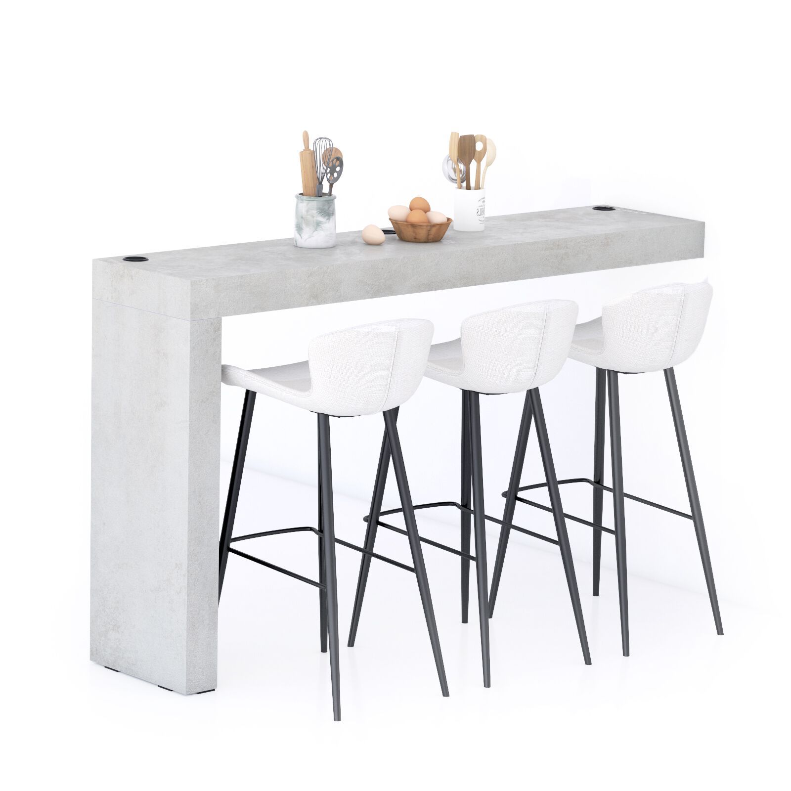 Высокий стол на полуострове в меламине с беспроводным зарядным устройством Mobili Fiver Evolution ARCH-00028433 - Вид №52