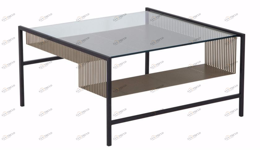 Roche Bobois Квадратный журнальный столик из стали и стекла Agrafe sun-id-1437703