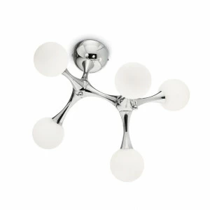 Потолочная люстра Ideal Lux Nodino PL5 Cromo IDEAL LUX ДИЗАЙНЕРСКИЕ, NODINO CROMO, ШАР 109020 Белый