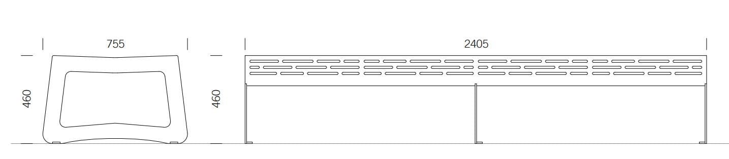 Скамья из нержавеющей стали без спинки BENKERT BANKE Chalidor ARCH-00116772 - Вид №5