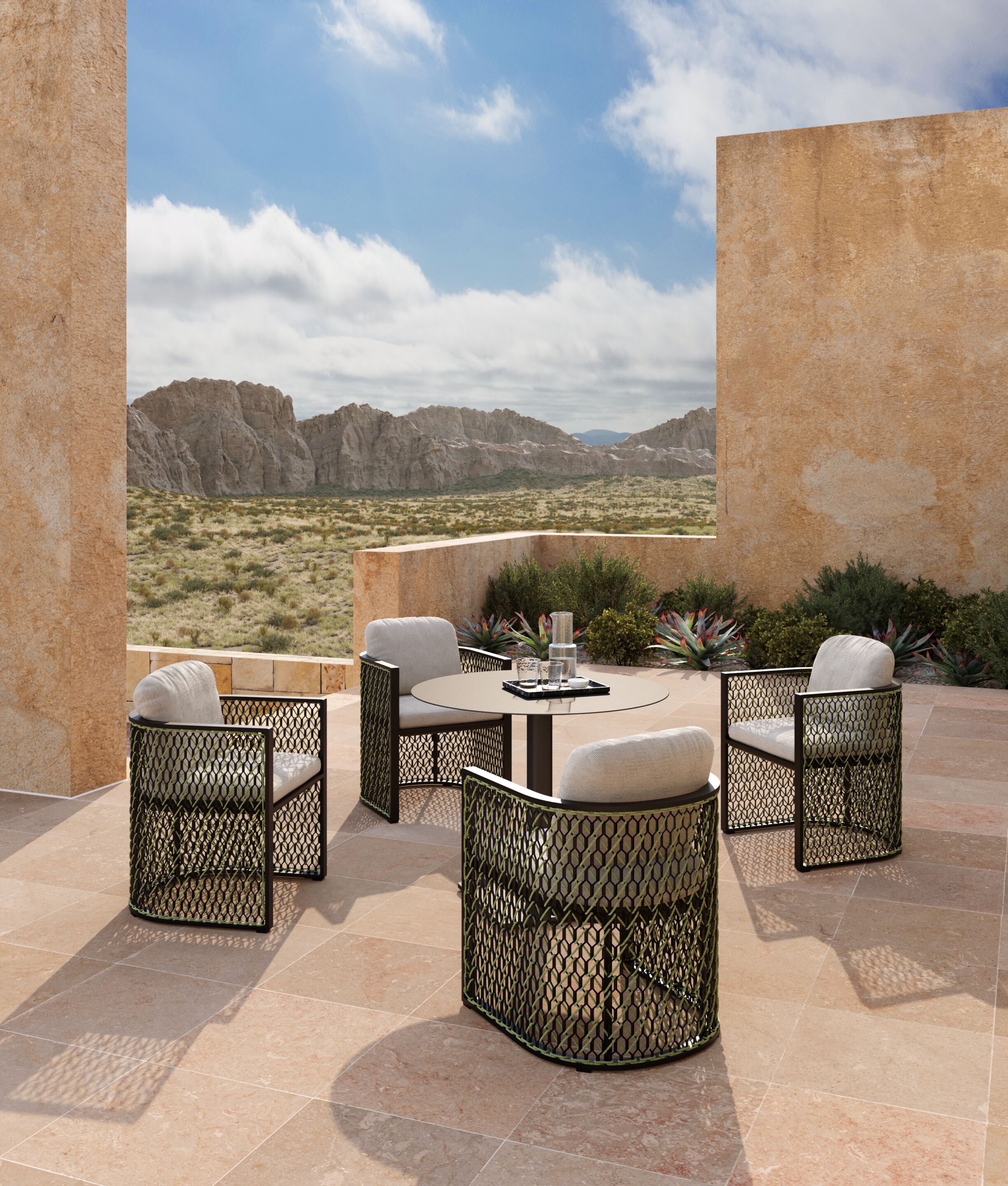 Керамический садовый столик VINEKO гнездо ARCH-00136030 - Вид №3