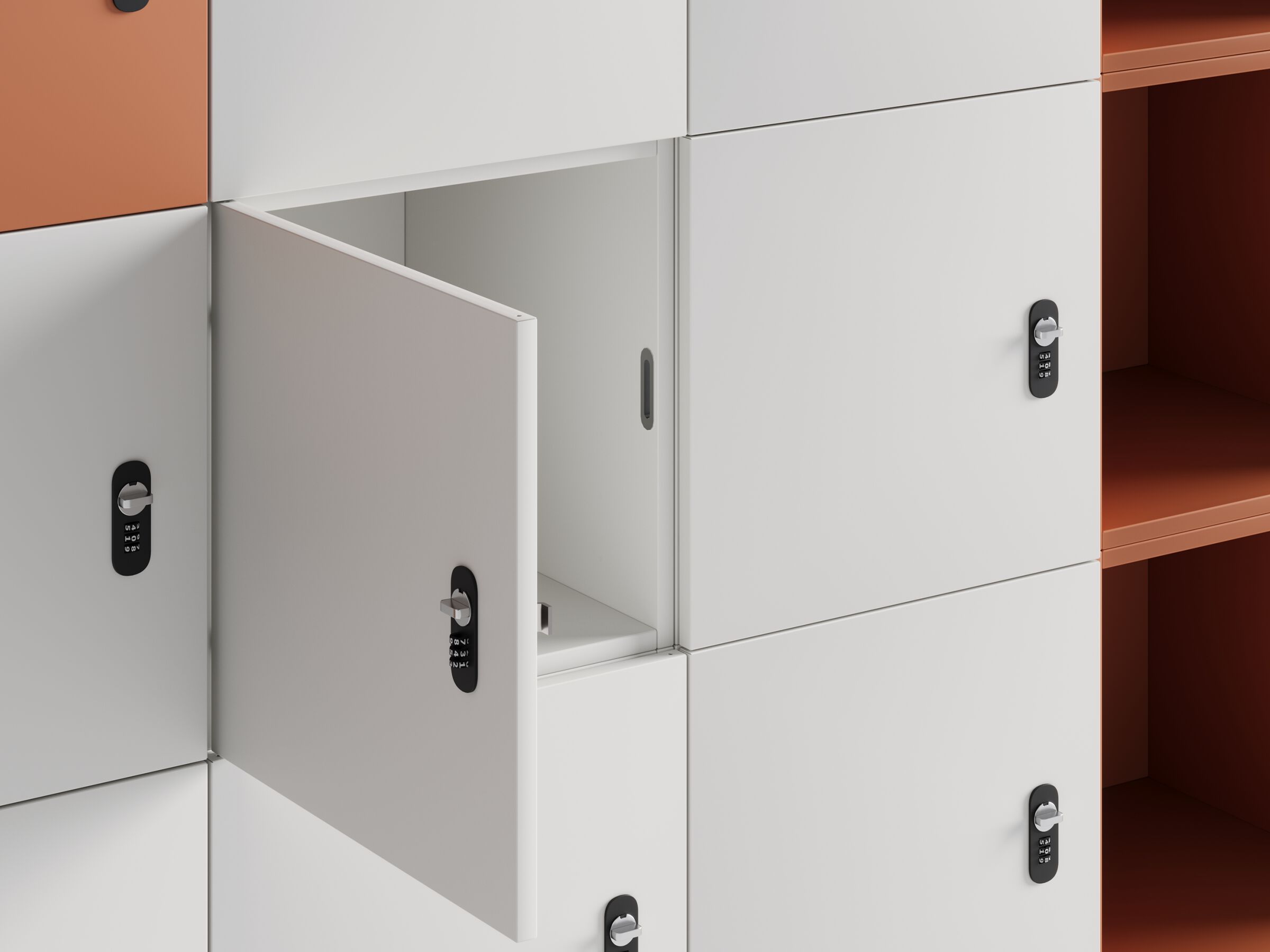 Модульный офисный шкаф из стали и дерева с распашными дверями WORKSPACE CUBIQ ARCH-00003698 - Вид №1