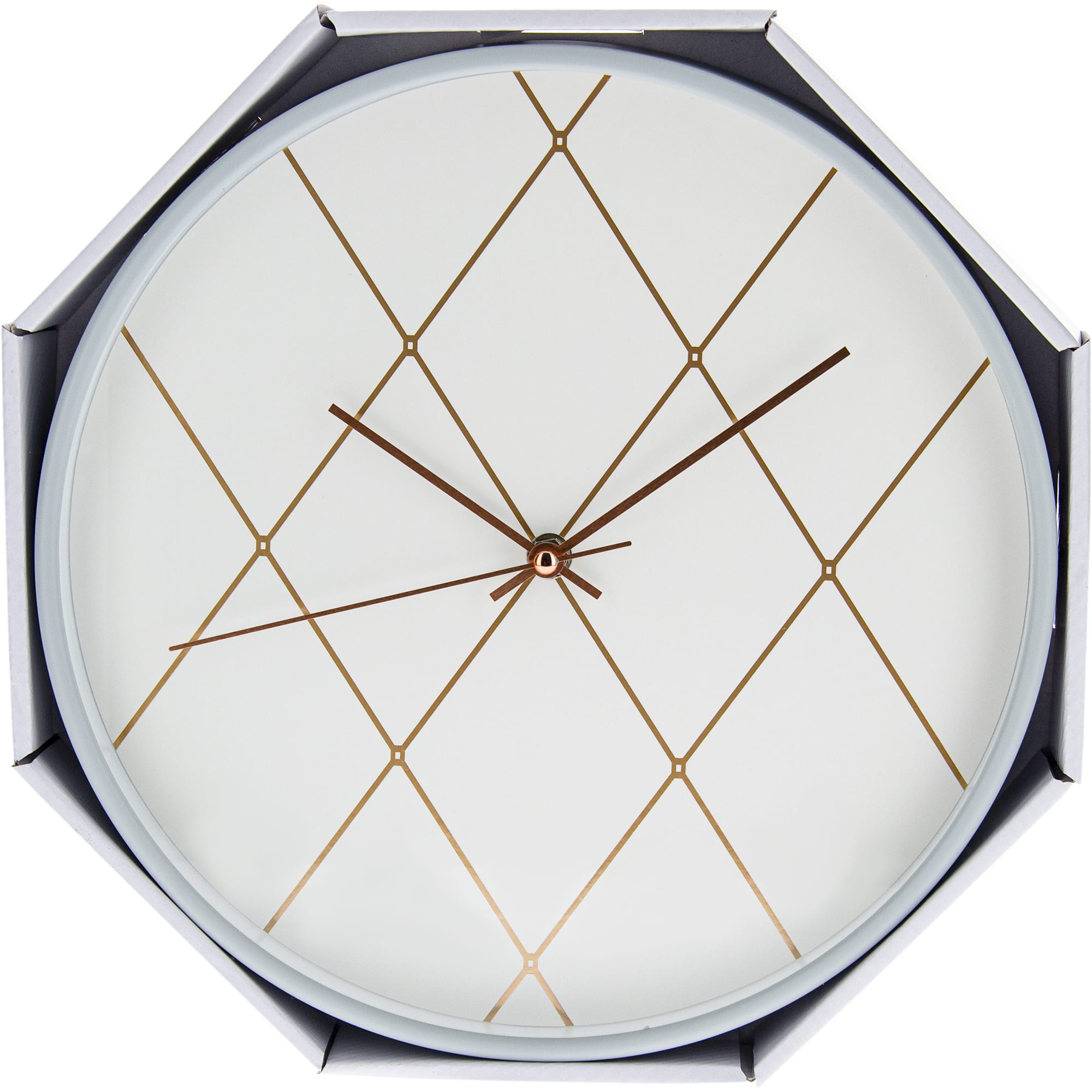 82481036 Часы настенные « в белом» 30 см Ромбы Santreyd  - Вид №3