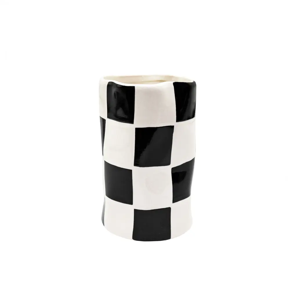 BATH PLUS Chess - керамический стакан для щеток в шахматном стиле 89380476 STLM-1572834