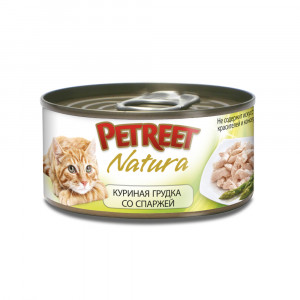 ПР0019083 Корм для кошек куриная грудка со спаржей конс. 70г PETREET