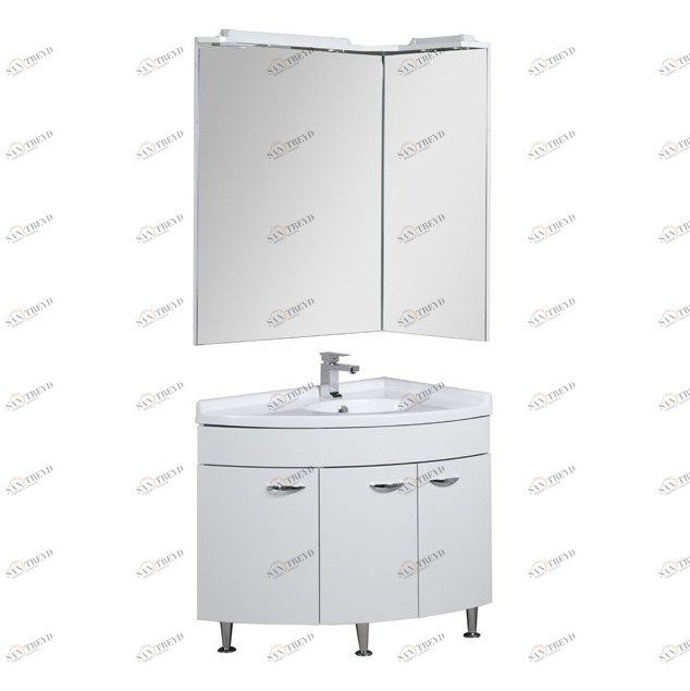 Комплект мебели Aquanet Корнер 89 R белый (закрытый) 00161298