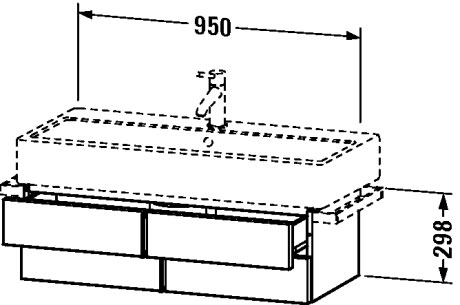 VE620707575 Vero Тумбочка подвесная Лен, декор Duravit - Вид №1
