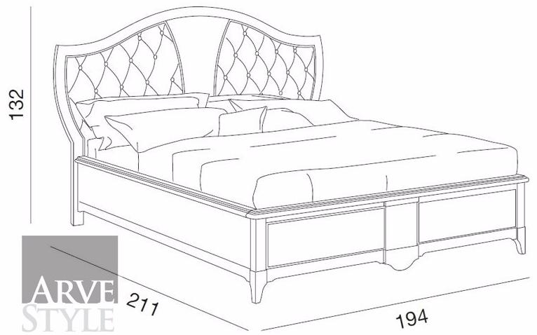 Arvestyle Двуспальная кровать с мягким изголовьем Salieri sun-id-1368634 - Вид №6