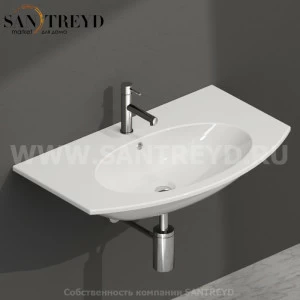 MD080BI Подвесная раковина настенная овальная Ceramica Globo 4ALL белая