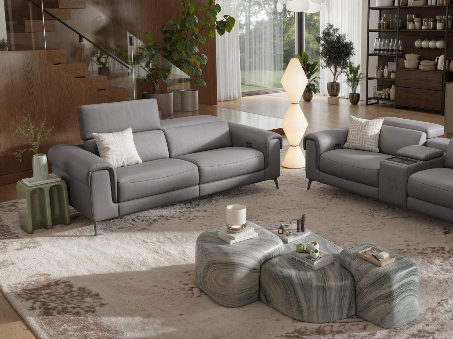 3 местный домашний кинотеатр кожаный диван Sofanella Visso ARCH-00017241 - Вид №2