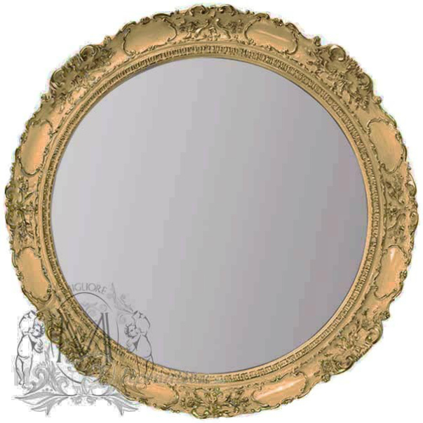 Зеркало MIGLIORE Complementi ML.COM-70.509.DO круглое h90*L90*P7 см, золото  - Вид №1