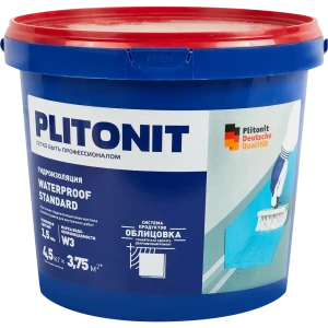 Гидроизоляция акриловая Plitonit WaterProof Standard 4.5 кг