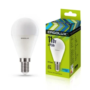91271128 Светодиодная лампа Ergolux LED-G45-11W-E14-4K 13628 STLM-0917332
