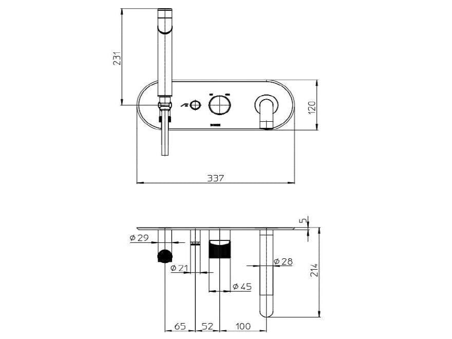 Смеситель для ванны из хромированной латуни Bossini PLY ARCH-00111523 - Вид №3