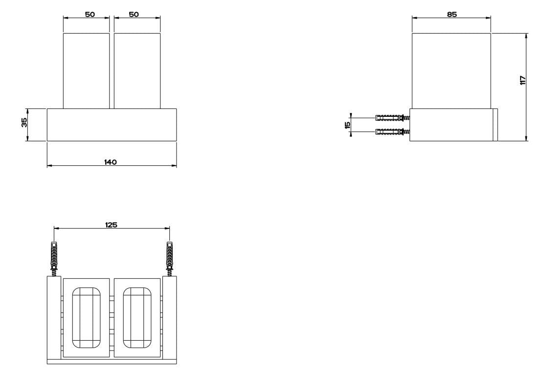 Настенный держатель зубной щетки из смолы и латуни Gessi прямоугольник ARCH-00085170 - Вид №5