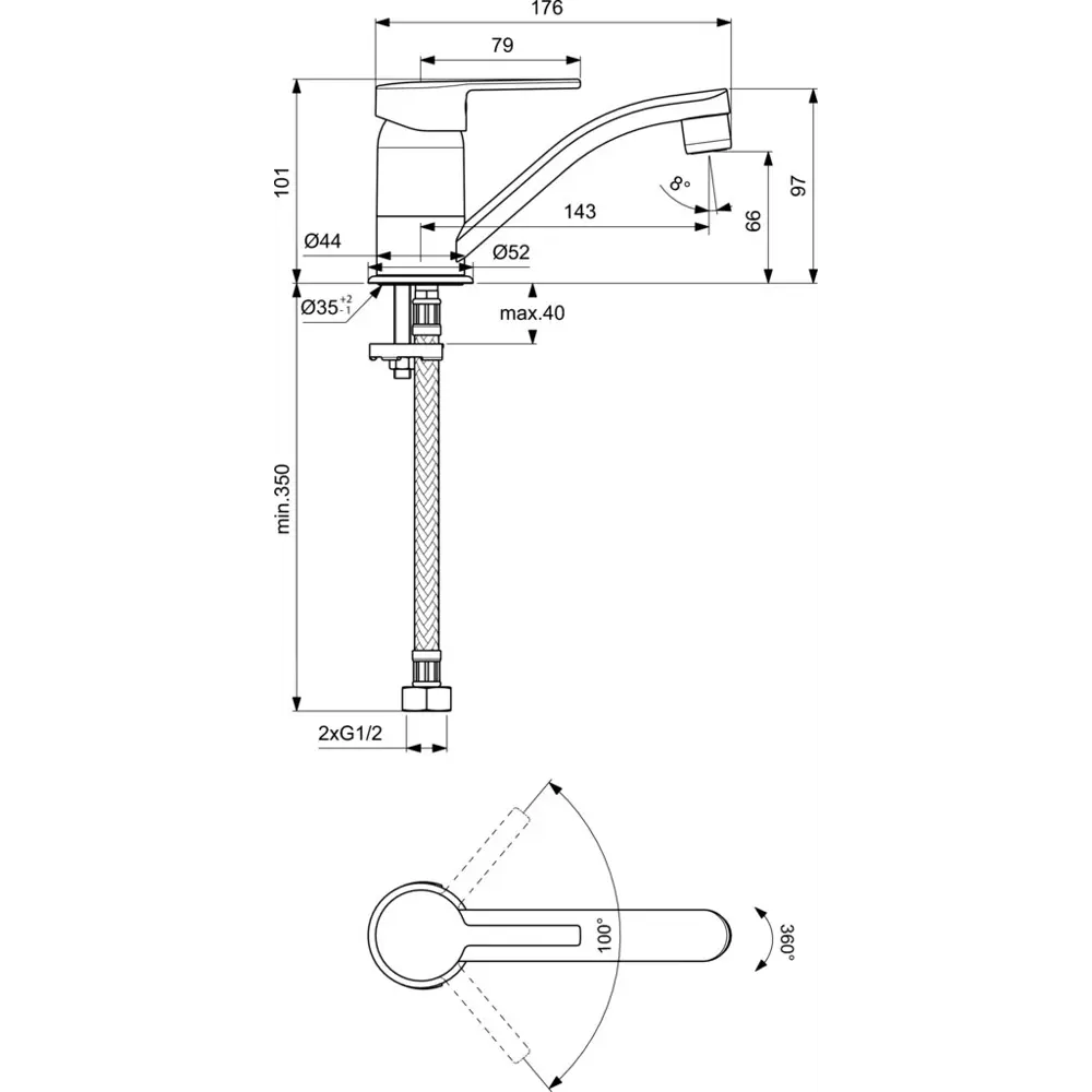 Смеситель для раковины Vidima Logik BA276AA однорычажный цвет хром STLM-2204808 - Вид №3