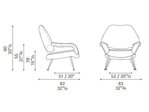 Тканевое кресло с подлокотниками Poltrona Frau коллекция-диваны и кресла ARCH-00091850 - Вид №3
