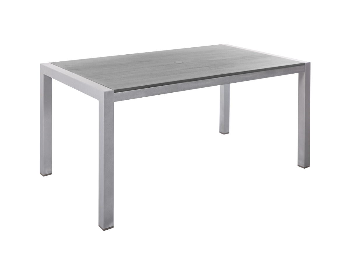 60.00.0375 Стол Kennedy из алюминия / серого камня с отверстием для экрана 160 x 90 Mbm 