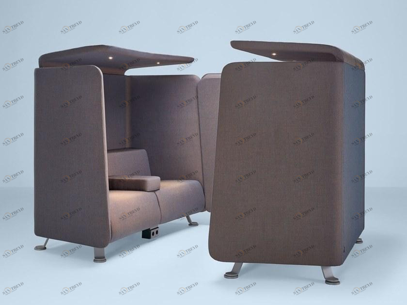 Prooff Акустическая офисная кабина из ткани со встроенным освещением для кофе-брейка  #004.02 