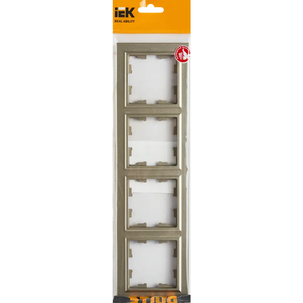 Рамка IEK Brite-4 для розеток и выключателей в цвете шампань 87761359 STLM-1106495 - Вид №3