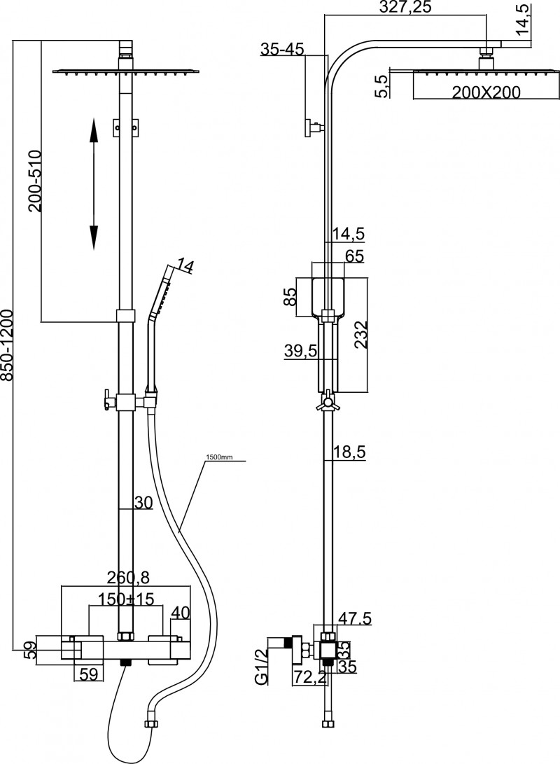 CUBTE401CL2 Душевая стойка Shower Elements Martí 1921 Marti 1921  - Вид №16