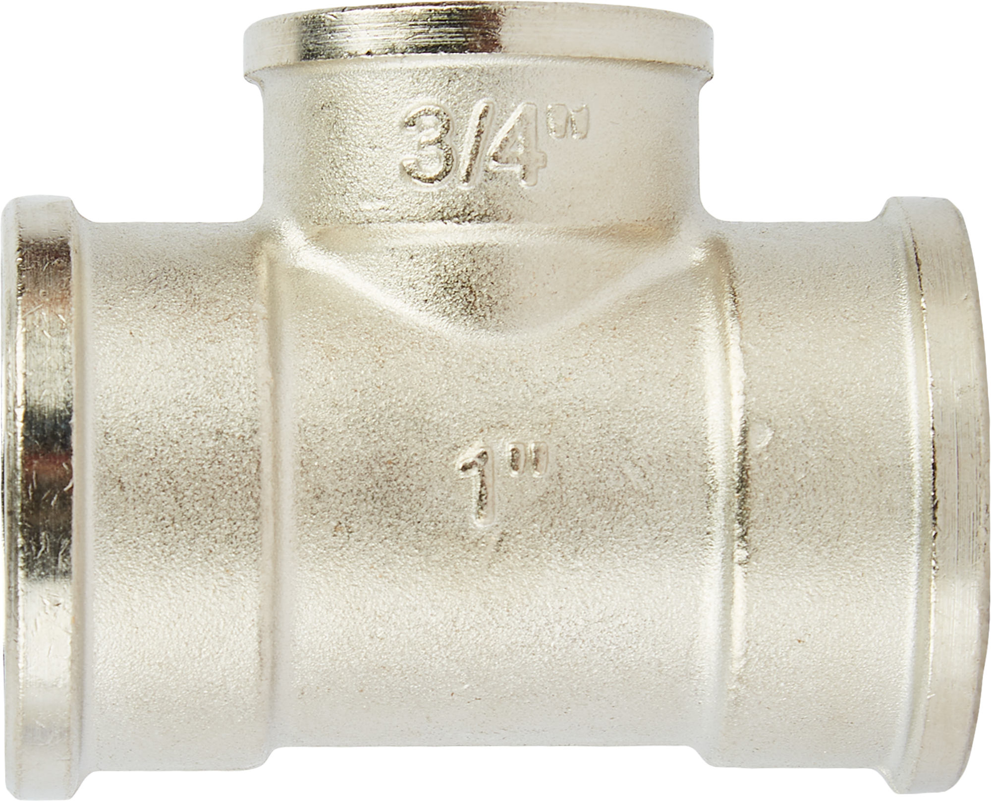 Тройник STOUT для водопровода 1"×3/4"×1" никелированная латунь 82238998 STLM-0022670 - Вид №1