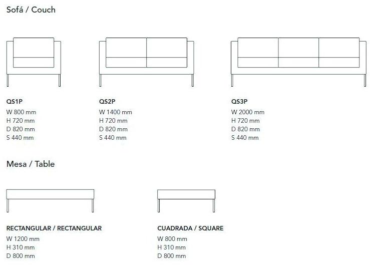Mobboli 2-местный тканевый диван Quadrat Qs2p - Вид №3