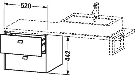 BR512704949 Шкафчик для компактной консоли Brioso #BR5127 520 x 480 мм Графит матовый, декор Duravit - Вид №1