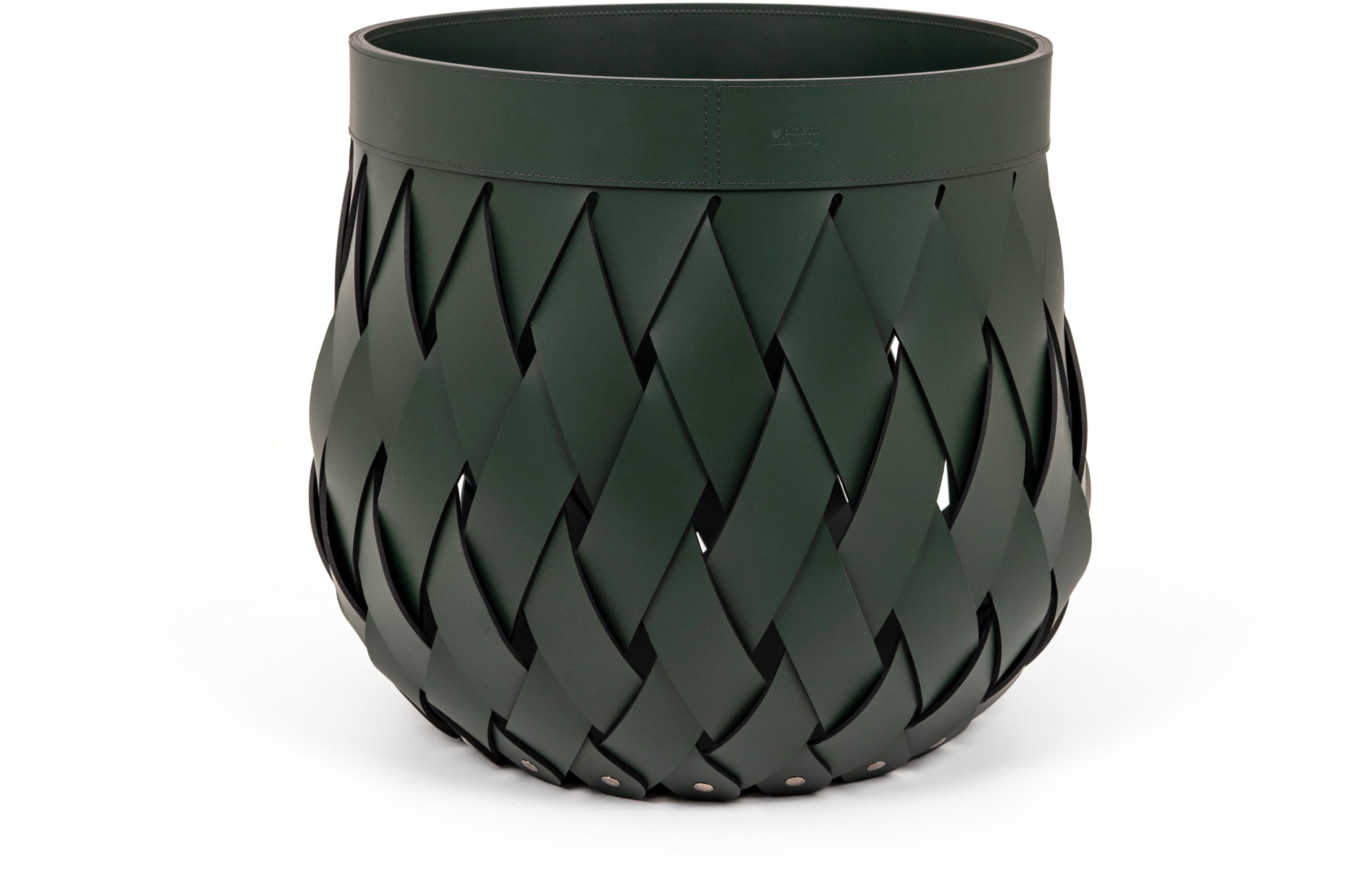 Корзина Canaria - Ø 40XH40 см / регенерированная кожа серо-серого цвета